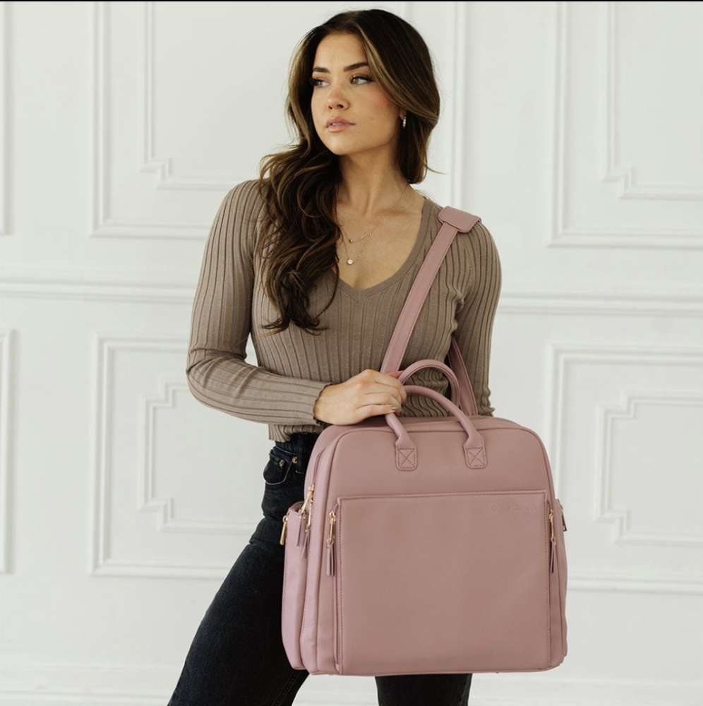 Designer Luxury Diaper Bag (Mauve Pink 💖) FULL SIZE - Picture 3 of 12